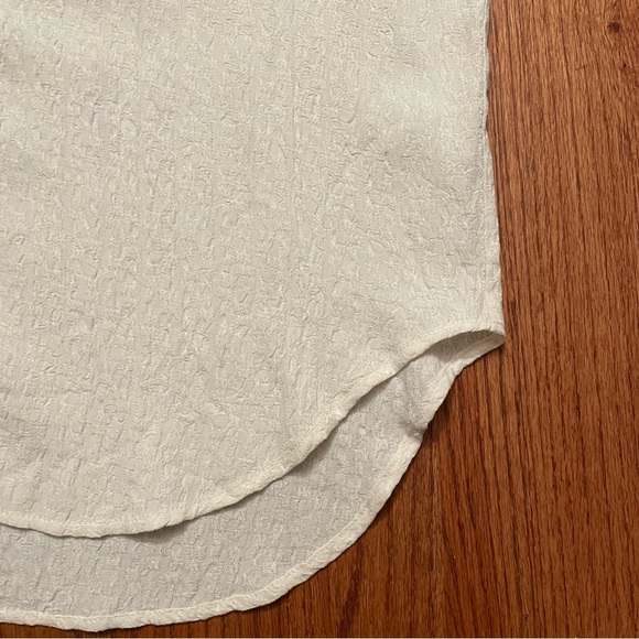 Cafe Styled in Italy ivory textured long sleeve button up shirt size L - Picture 8 of 16